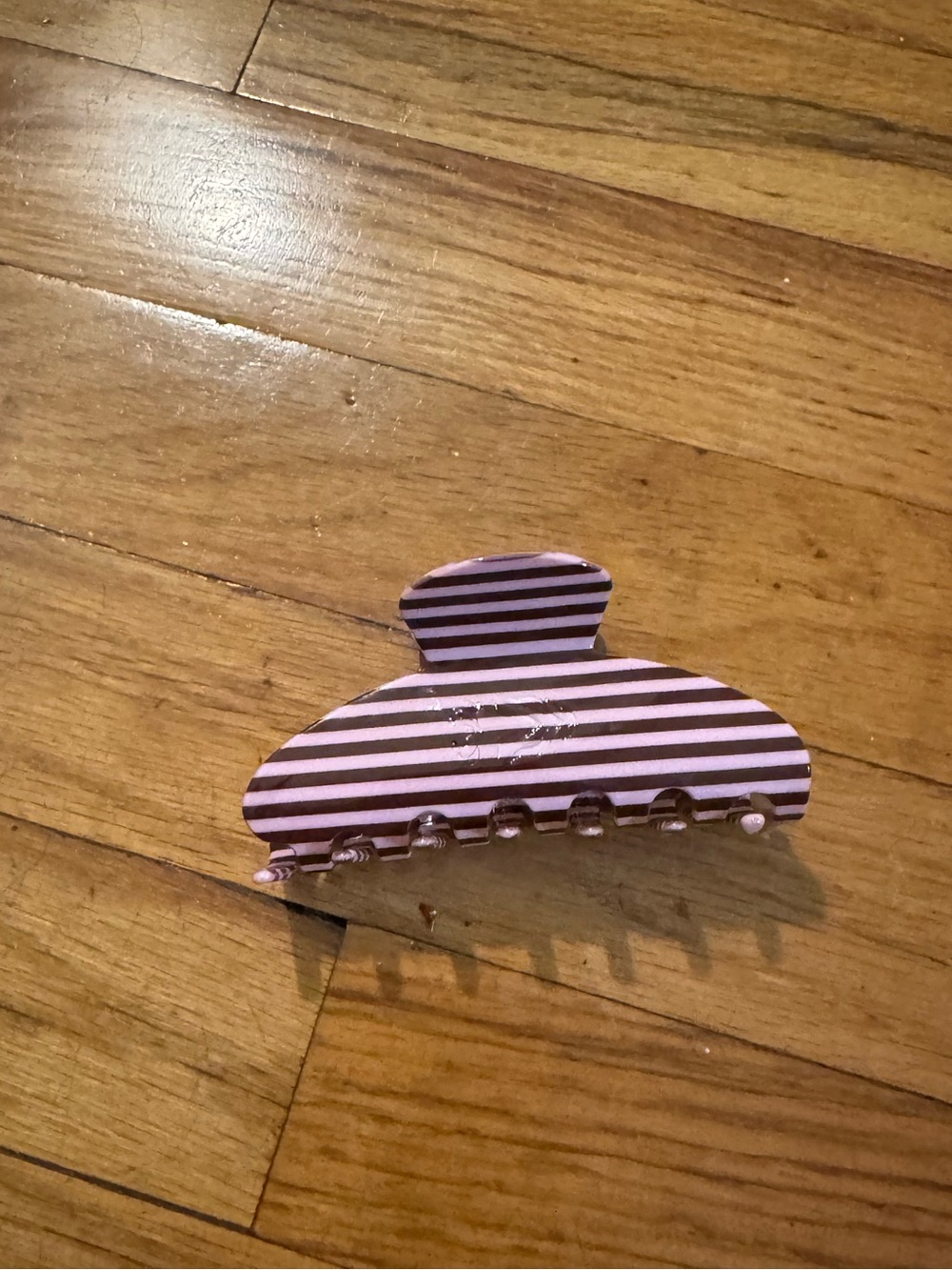 Anthropologie Striped Pink and Black Hair Claw Clip